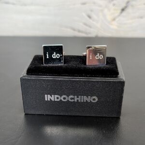 Indochino “I Do” Wedding Cufflinks Silver Tone Groom Formal Accessories